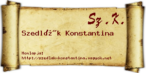 Szedlák Konstantina névjegykártya
